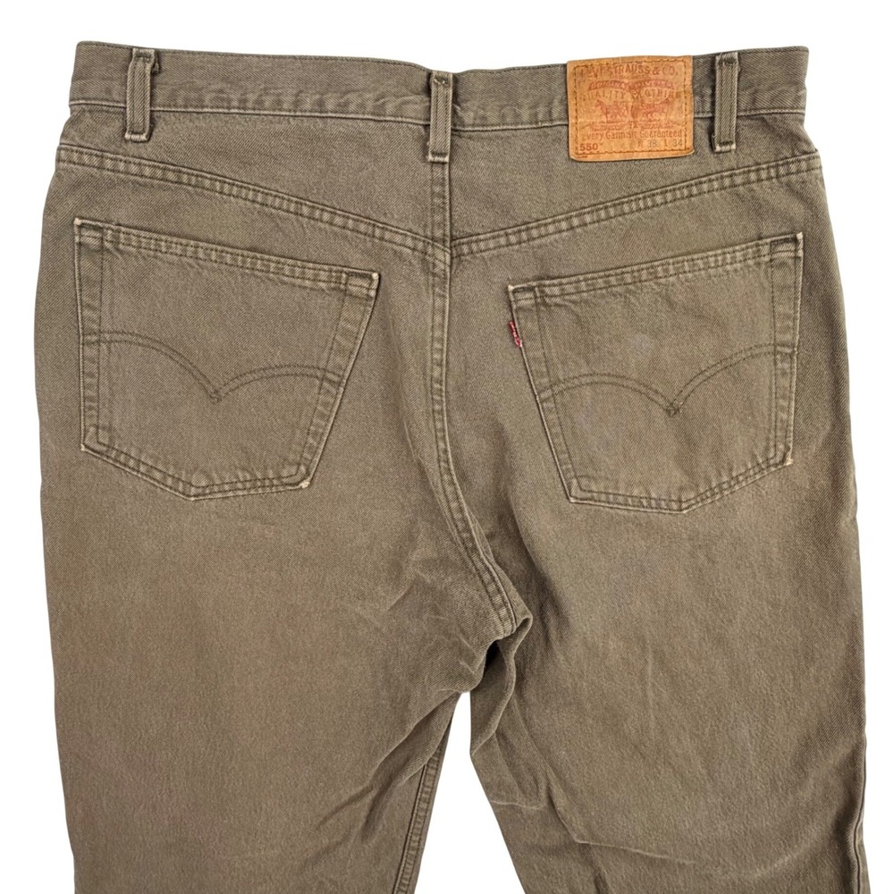 Vintage Levi's 550 Relaxed Fit Jeans Men 38x34 Brown Relaxed Denim Made In Texas - Picture 8 of 16
